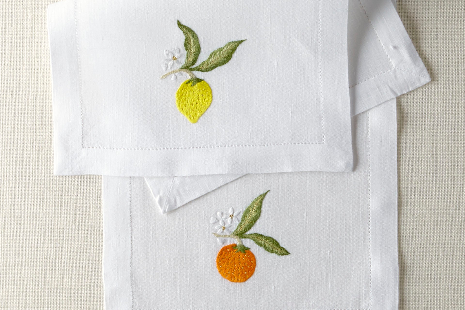 Citrus tree towels embroidery lemon orange dish cloths tea towels European  cotton hand towel unique gift idea for mom grammy sister - NORDLINEN