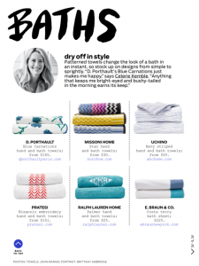 Our COSTA towel was featured in the April issue of Architectural Digest