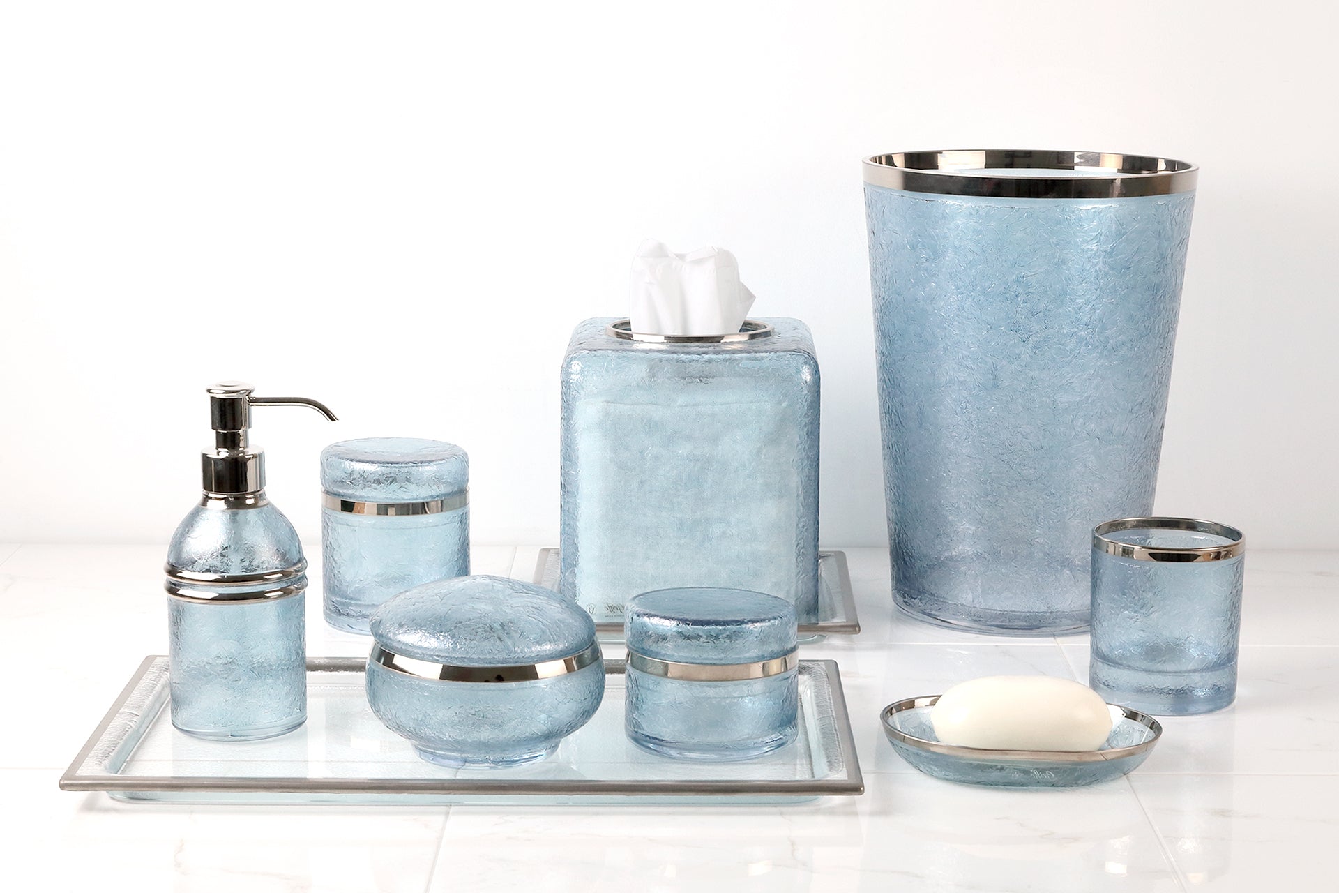 The Modern Matte Blue Ceramic Bath Accessories