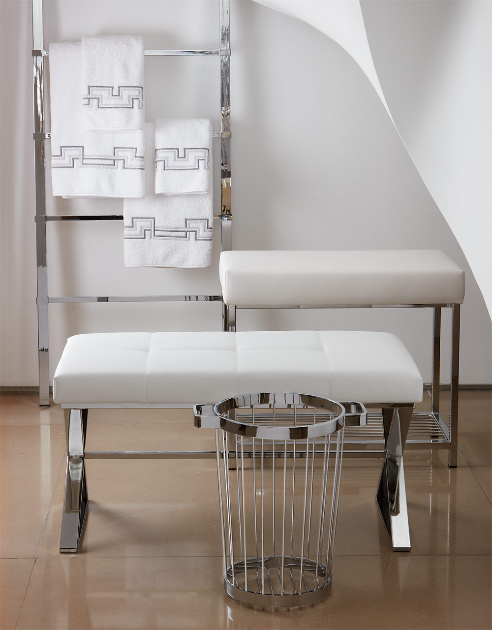 Chrome shower bench sale